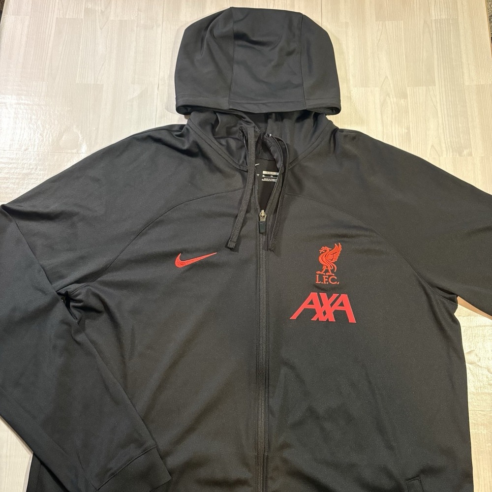 Liverpool FC Nike Dri-FIT  Full Zip Hoodie Men's Size XL Black/Red Soccer